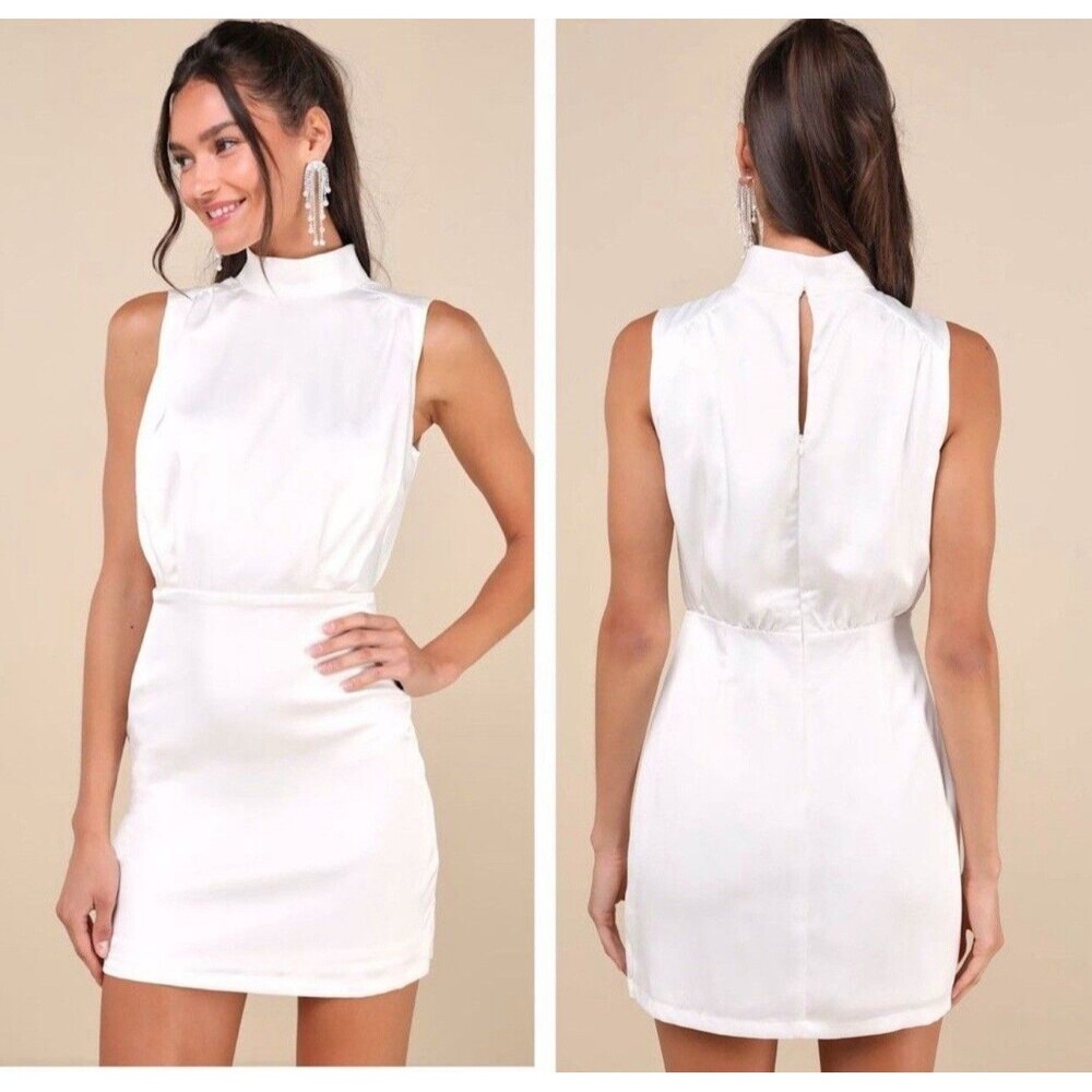 Lulu's Ivory Sleeveless Mini Dress